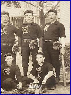 Antique Baseball Team Large Photo With Wood Frame