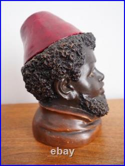 Antique Bernard Bloch Austrian Tobacco Jar Humidor Black Americana Young boy