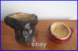 Antique Bernard Bloch Austrian Tobacco Jar Humidor Black Americana Young boy