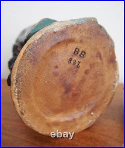 Antique Bernard Bloch Austrian Tobacco Jar Humidor Black Americana Young girl