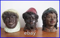 Antique Bernard Bloch Austrian Tobacco Jar Humidor Black Americana Young girl