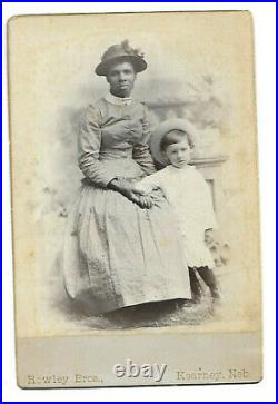 Antique Black African American Nanny with Charge Cabinet Card Photograph