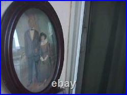Antique Black American Couple Oval Framed Picture