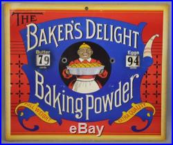 Antique Black Americana Baker's Delight Baking Powder Country Store Price Sign