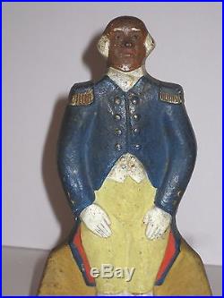 Antique Black Americana Black Butler Cast Iron Doorstop Major Doma
