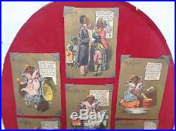 Antique Black Americana Complete set of Mon thru Sun Cards withFrame