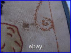 Antique Black Americana Embroidered Pillow Cover c. 1900 Charming Couples