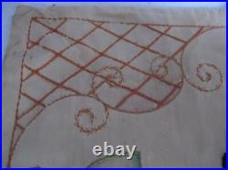 Antique Black Americana Embroidered Pillow Cover c. 1900 Charming Couples