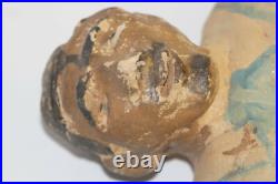 Antique Black Americana Folk Art Statue Sculpture Homemade Clay Male Figure