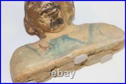 Antique Black Americana Folk Art Statue Sculpture Homemade Clay Male Figure