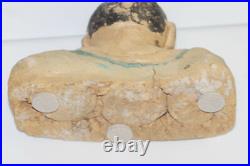 Antique Black Americana Folk Art Statue Sculpture Homemade Clay Male Figure