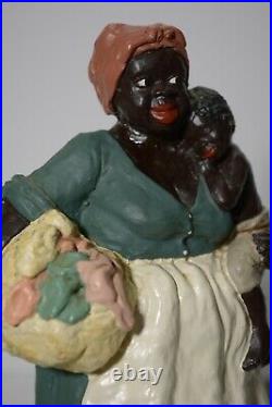 Antique Black Americana Laundry Lady Holding Boy Figurine