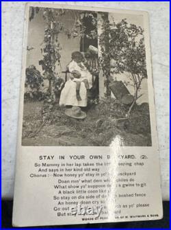 Antique Black Americana RPPC Mother And child Black FacePostcardRareRead All