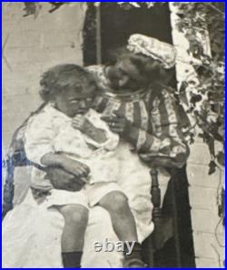 Antique Black Americana RPPC Mother And child Black FacePostcardRareRead All