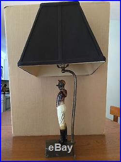 Antique Black Americana Spelter Lawn Jockey Salesman's Sample Made Into Lamp