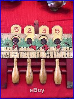 Antique Black Americana Target Bowling Game Dated 1914 Vintage