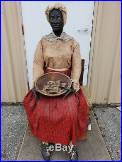 Antique Black Americana Tobacco Cigar Shop Advertising Display! Sculpture statue