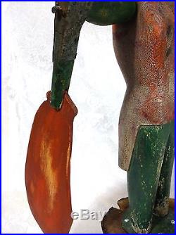 Antique Black Americana Whirligig BELLHOP EARLY! Wood Folk Art 23 Tall