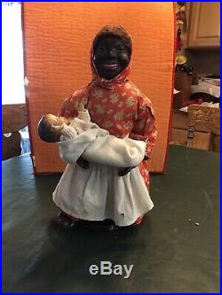 Antique Black Tony Sarg Doll Holding Baby
