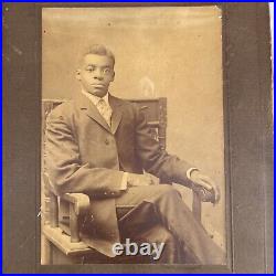 Antique Black White AFRICAN AMERICAN Photograph Estate Find Cabinet Card