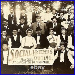 Antique Cabinet Card Group Photograph Men Social Friends Outing Lancaster PA