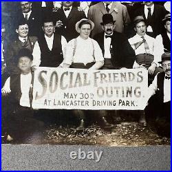 Antique Cabinet Card Group Photograph Men Social Friends Outing Lancaster PA