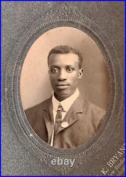 Antique Cabinet Card Photograph Black African American Man Indianapolis IN