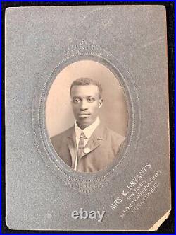 Antique Cabinet Card Photograph Black African American Man Indianapolis IN