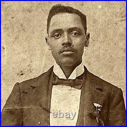 Antique Cabinet Card Photograph Handsome Black African American Man ID Al Berry