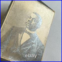Antique Cabinet Card Photograph Handsome Black African American Man Mustache
