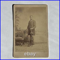 Antique Cabinet Card Photograph Handsome Man Black African American Bonham TX