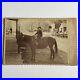 Antique Cabinet Card Photograph Sweet Little Boy On Horse Street View Clarion IA