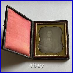 Antique Cased Daguerreotype Photograph Dapper Handsome Young Man Great Attire