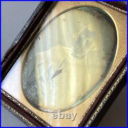 Antique Cased Daguerreotype Photograph Handsome Charming Young Man Great Hair