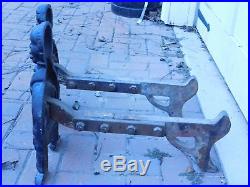 Antique Cast Iron Andirons Black Americana Male and Female