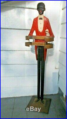Antique Cast Iron Black Americana Butler Cane Stand, Umbrella, Pool Stick Stand