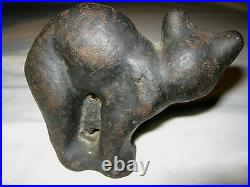 Antique Cast Iron Black Halloween Cat Doorstop USA Statue Paperweight Hubley Pa