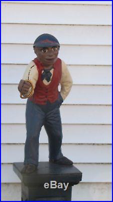 Antique Cast Iron Lawn Jockey Jocko Black Americana 38