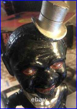 Antique Cast Iron Mechanical Bank Stump Speaker Black Americana Politician