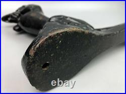 Antique Cast Iron Standing Begging Dachshund Boot Scraper in Black Paint