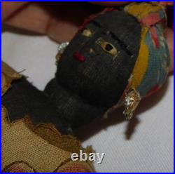 Antique Civil War African American Primitive Black Folk Art Cloth Doll 1800's