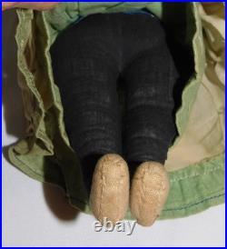 Antique Civil War African American Primitive Black Folk Art Cloth Doll 1800's