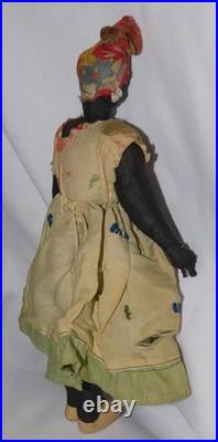 Antique Civil War African American Primitive Black Folk Art Cloth Doll 1800's
