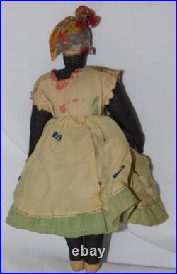 Antique Civil War African American Primitive Black Folk Art Cloth Doll 1800's