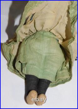 Antique Civil War African American Primitive Black Folk Art Cloth Doll 1800's