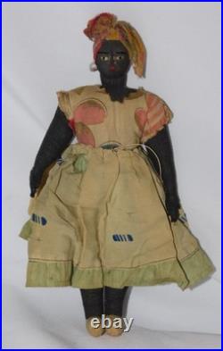 Antique Civil War African American Primitive Black Folk Art Cloth Doll 1800's Antique Civil War African American Primitive Black Folk Art Cloth Doll 1800's