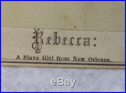 Antique Civil War Rebecca White Slave New Orleans Chas Paxton CDV Photograph