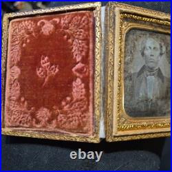 Antique Daguerreotype Full Case Young Haunting Handsome Victorian Man