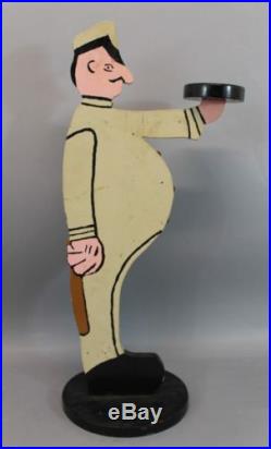 Antique Early 20thC American Folk Art Police Man Butler Smoke Stand, NR