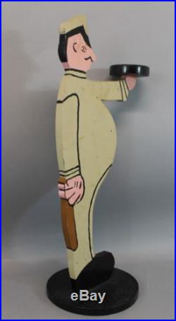 Antique Early 20thC American Folk Art Police Man Butler Smoke Stand, NR